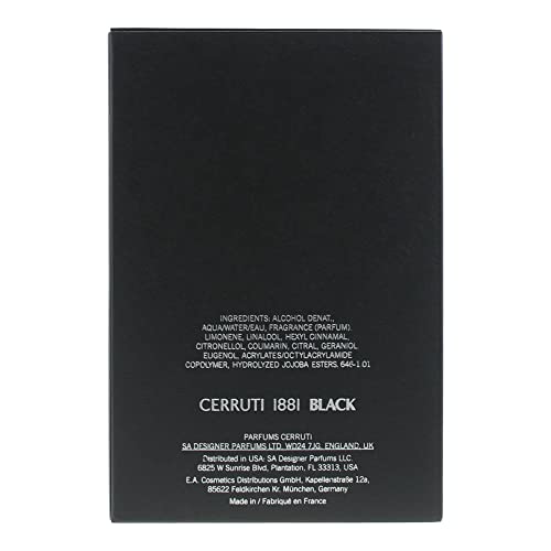 Cerruti 1881 Black Eau de Toilette 100ml Vaporizador