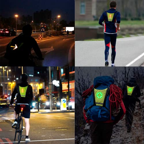 Chaleco Luz Led Reflectante Para Bicicleta Impermeable - Intermitentes Patinete Eléctrico Control Remoto Recargable USB, Mochila Led Ciclismo Regulable, Luz Trasera Inalámbrica Scooter