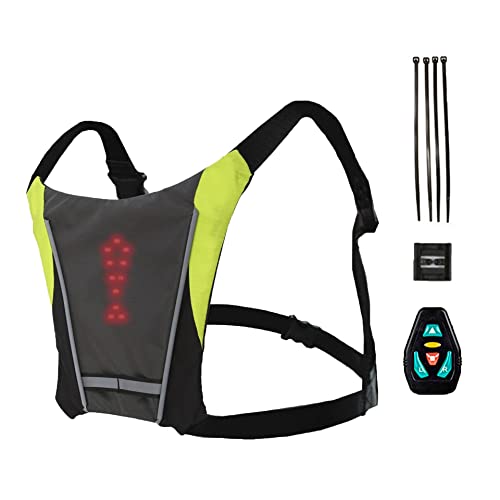 Chaleco Luz Led Reflectante Para Bicicleta Impermeable - Intermitentes Patinete Eléctrico Control Remoto Recargable USB, Mochila Led Ciclismo Regulable, Luz Trasera Inalámbrica Scooter