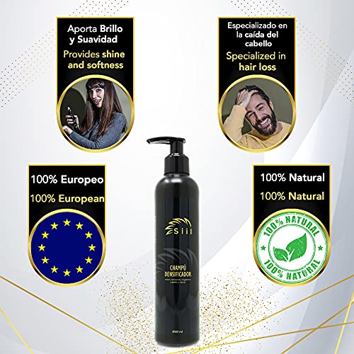 Champu anticaida - 250 ml. Champu de cabello crecimiento, fortalecimiento capilar, brilla, nutre, restaura y regenera cabellos y raíces. Champu natural certificado por la ciencia.