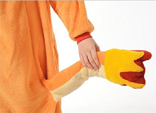 Charmander Adult Men Women Unisex Animal Sleepsuit Kigurumi Cosplay Costume Pajamas Outfit Nonopnd Nightclothes Onesies Halloween Cheap Costume Clothing (M(162CM-171CM)) by COHO