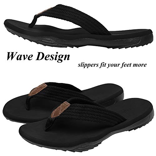 ChayChax Chanclas Hombre Deportivas Sandalias de Playa y Piscina Suave Zapatillas Antideslizante Verano Flip Flops,Negro,41 EU