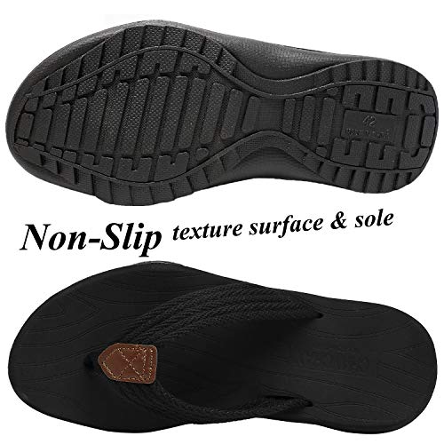 ChayChax Chanclas Hombre Deportivas Sandalias de Playa y Piscina Suave Zapatillas Antideslizante Verano Flip Flops,Negro,41 EU