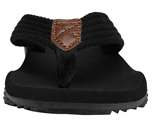 ChayChax Chanclas Hombre Deportivas Sandalias de Playa y Piscina Suave Zapatillas Antideslizante Verano Flip Flops,Negro,41 EU