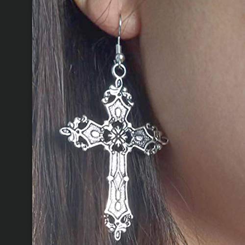 CHENLING Pendientes colgantes de cruz para las mujeres Vintage Goth Declaración Big Long Drop Pendientes de joyería de moda Accesorios góticos al por mayor