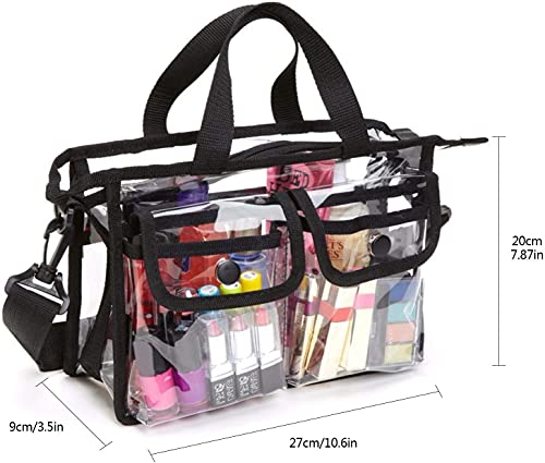 CHENYI Bolso Transparente, Bolsa de Aseo Impermeables para Viajes en la Playa, Organizador para Productos Cosméticos Grande y con Bandolera