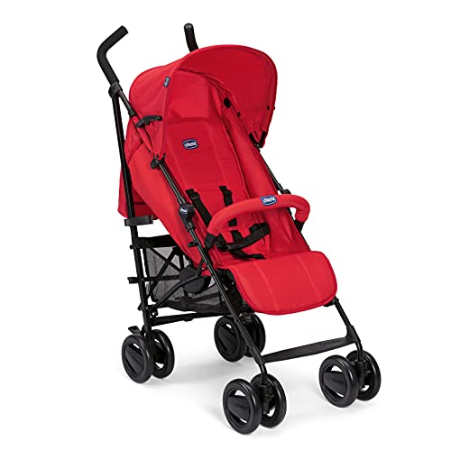 Chicco London Silla de Paseo Ligera y Plegable desde 0 Meses hasta 15 Kg, Carrito de Bebé Compacto y Reclinable con Apoyabrazos, Posición para Dormir, Cierre Tipo Paraguas, Color Rojo (Red Passion)