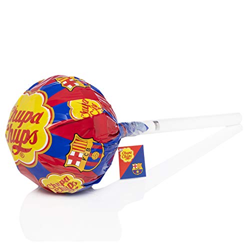 Chupa Chups Gigante, Edición FC Barcelona, Caramelo con Palo de sabores a Fresa y Cola, 40 unidades de 12gr. (Total 480 gr.) 480 g