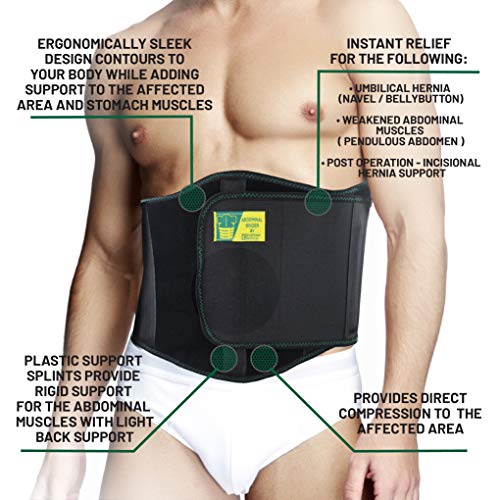 Cinturón Ergonómico para Hernia Umbilical por Everyday Medical I Faja Abdominal para Soporte de Hernias Ombligo con Almohadilla de Compresión I Soporte para Hernia Ventral para Hombres y Mujeres-L/XXL