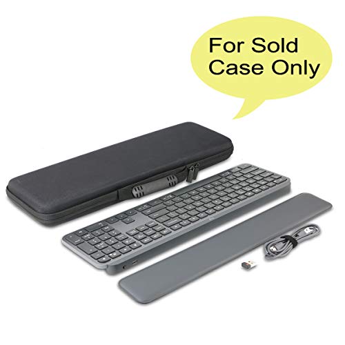 co2CREA Duro Viajar Caja Estuche Funda para Logitech MX Keys Advanced Teclado Inalámbrico(Funda Solo,Case Only)(Funda para MX Keys Keyboard, Negro)