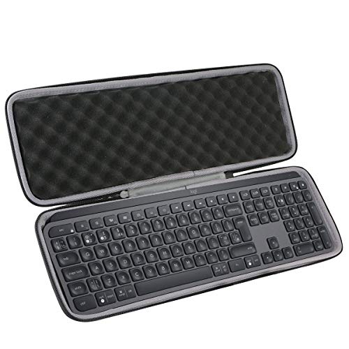 co2CREA Duro Viajar Caja Estuche Funda para Logitech MX Keys Advanced Teclado Inalámbrico(Funda Solo,Case Only)(Funda para MX Keys Keyboard, Negro)