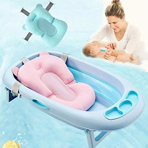 Cojín de baño para bebé recién nacido, antideslizante, soporte para asiento de baño de baño de bebé para ducha plegable, colchón de baño flotante, cojín de baño para recién nacido, 0-12 meses