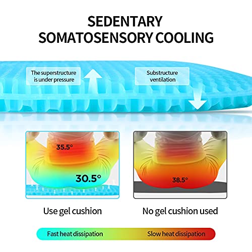 Cojín de gel de gran tamaño, descompresión súper transpirable y helada, práctico cojín multifuncional para el trabajo y el hogar