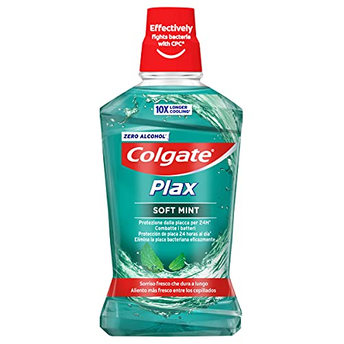 Colgate Plax Enjuague Bucal, Menta Suave, 500ml