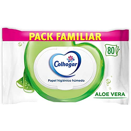 Colhogar Aloe Moist x80 - Papel Higiénico Húmedo Desechable con Extracto de Aloe Vera - Sin Alcohol