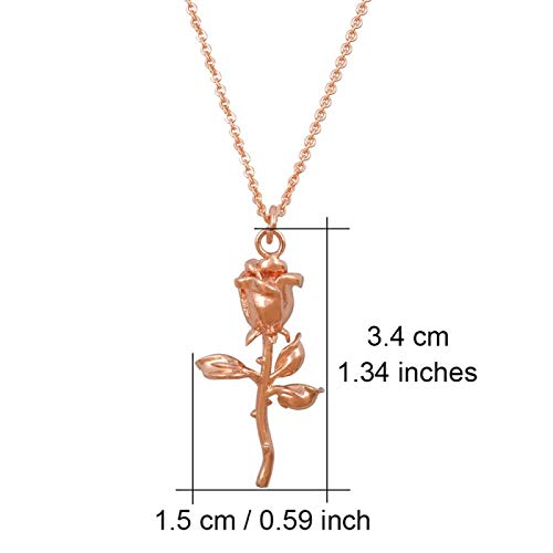 Collar de mujer de oro rosa con colgante de flor para niña, mujer, madre, mamá, novia, regalo romántico #157606