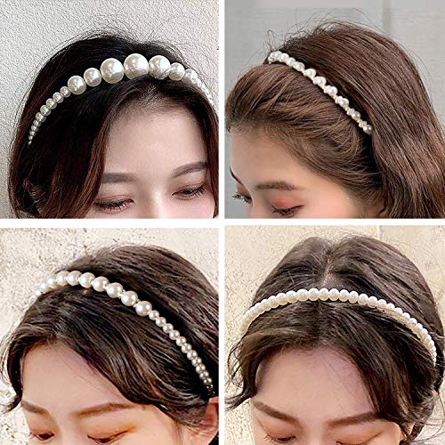 Comius Sharp Diadema de Perlas sintéticas, 6 Piezas Perlas Blancas Accesorios,Accesorio para el Pelo de Boda, para Mujer, Novia, Boda, Elegante, Hecho a Mano para cumpleaños, día de San Valentín (A)