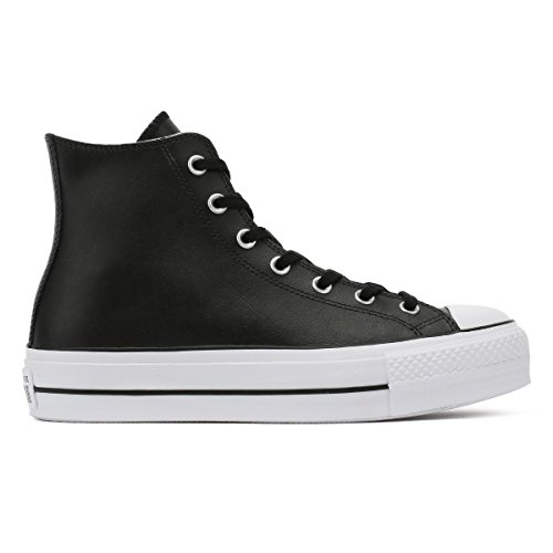 Converse Chuck Taylor CTAS Lift Clean Hi, Zapatillas Altas Mujer, Schwarz Black Black White 001, 35 EU