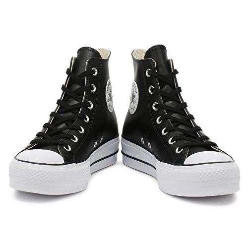 Converse Chuck Taylor CTAS Lift Clean Hi, Zapatillas Altas Mujer, Schwarz Black Black White 001, 35 EU