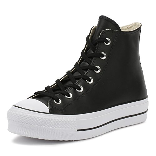 Converse Chuck Taylor CTAS Lift Clean Hi, Zapatillas Altas Mujer, Schwarz Black Black White 001, 35 EU