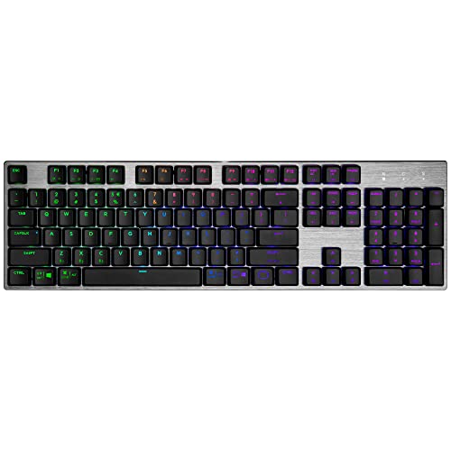 Cooler Master SK653 Teclado Mecánico Inalámbrico - Bluetooth/Híbrido c/Cable, Full-Size, Teclas Flotantes Bajo Perfil, Switches Rojos, Gris Metal, RGB Backlighting, Compatible c/PC & MacOS - Diseño ES