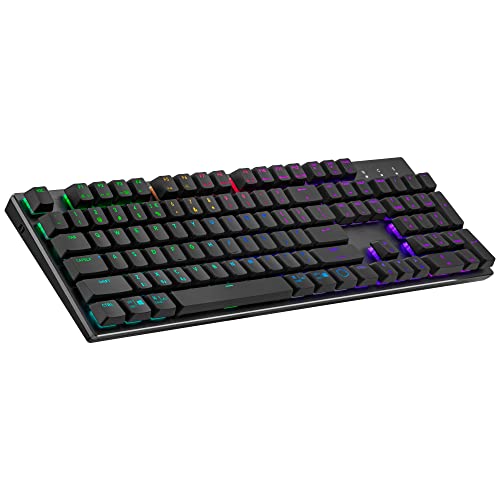 Cooler Master SK653 Teclado Mecánico Inalámbrico - Bluetooth/Híbrido c/Cable, Full-Size, Teclas Flotantes Bajo Perfil, Switches Rojos, Gris Metal, RGB Backlighting, Compatible c/PC & MacOS - Diseño ES