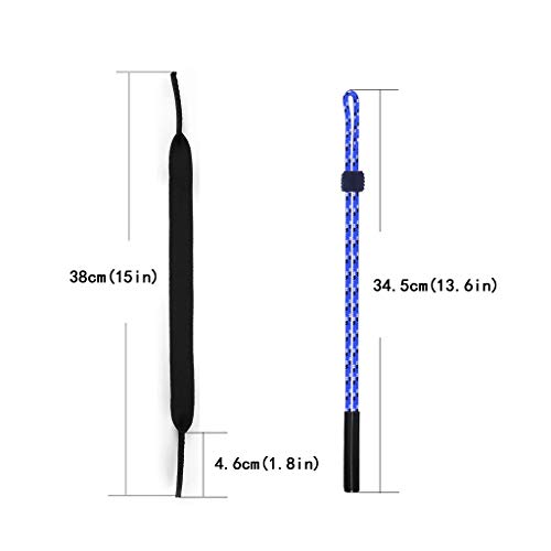 Coriver Paquete de 8 Gafas Correa Banda deportiva, 4 piezas Neopreno Cordón elástico Correa de sujeción Banda y 4 piezas Soporte de gafas ajustable Correa Cable de vidrio