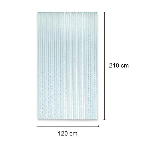 Cortinas Exterior Puerta | Material Plastico PVC y Barra Aluminio | Ideal para Terraza y Porche | Antimoscas | Transparente | 210 * 90