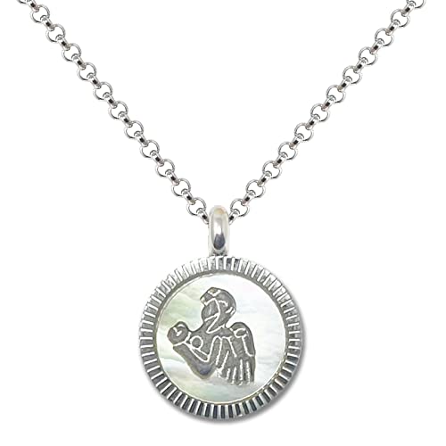 cotigo Collar Zodiaco Acero Inoxidable con Nácar hermosa Tarjeta Significado Signo Zodiacal Colgante Horóscopo Virgo Para mujer Hombre Regalo Cumpleaños Día de madre San Valentín (Virgo)