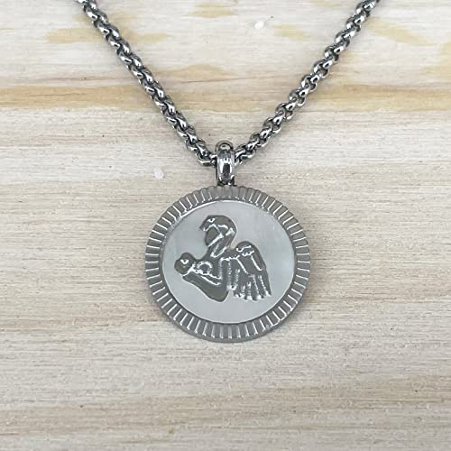 cotigo Collar Zodiaco Acero Inoxidable con Nácar hermosa Tarjeta Significado Signo Zodiacal Colgante Horóscopo Virgo Para mujer Hombre Regalo Cumpleaños Día de madre San Valentín (Virgo)