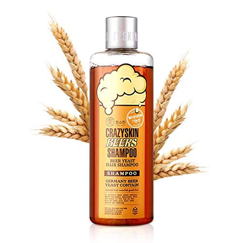 CRAZY SKIN Beers Shampoo - Champú para el cabello con levadura de cerveza alemana para el cuidado del cuero cabelludo, rico en biotina, contiene proteínas, sin parabenos