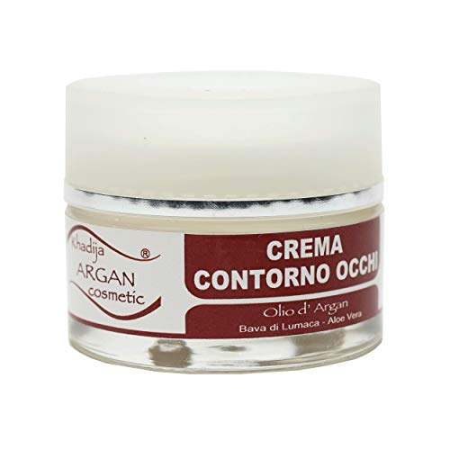 Crema de contorno de ojos de 30 ml, con aceite de argán puro orgánico, fabricada en Marruecos por agricultura biológica certificada, baba de caracol y aloe vera, antiedad, suavizante, efecto lifting.