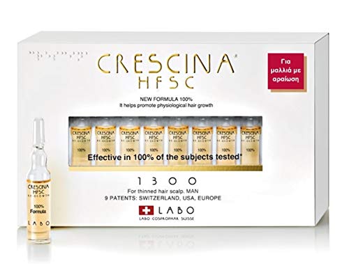 Crescina - HFSC - Tratamiento para el crecimiento del cabello y del cuero cabelludo, para hombre, 20 ampollas