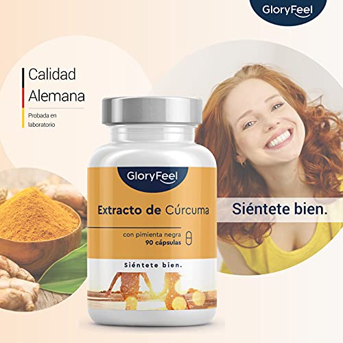 Cúrcuma 17.000 mg - Extracto al 95% con Pimenta Negra + Cúrcuma Orgánica - El contenido de curcumina de UNA cápsula equivale a 17.000mg de cúrcuma - Probado en laboratorio