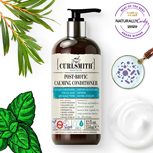 Curlsmith - Post-Biotic Calming Conditioner - Acondicionador Vegano Refrescante con Enjuague para cualquier Tipo de Pelo, Calmante del Cuero Cabelludo (355ml)