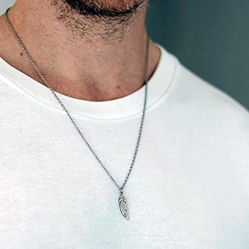 DALIU Genial Collar de Colgantes de Acero Inoxidable para Hombre, Cadena de Cuello Indie para Hombres, Collares Largos, joyería estética para Hombres