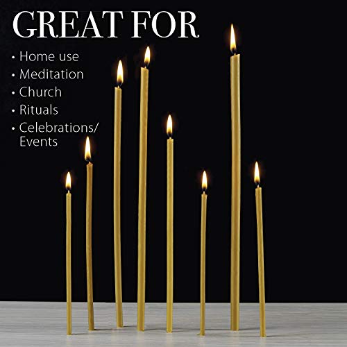 Danilovo Velas de Cera de Abejas 100% Pura, Velas de Iglesia Ortodoxa Para Oración, Ritual, Navidad, N140, 100 Unidades