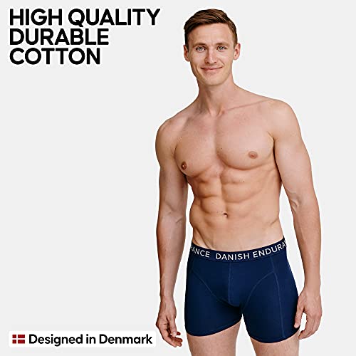 DANISH ENDURANCE Calzoncillos Bóxers de Algodón para Hombre, Ropa Interior, Elásticos, Ultrasuaves, Pack de 6 (Azul Marino, XXL)