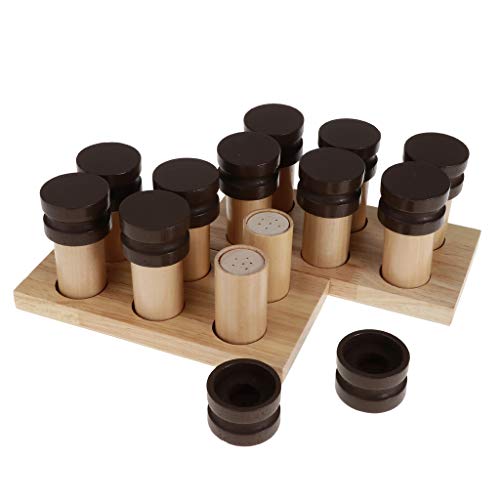 Desconocido Juegos de Montessori Caja de Soporte Material Sensorial Fragancia con Olor Cilindro Botella Madera