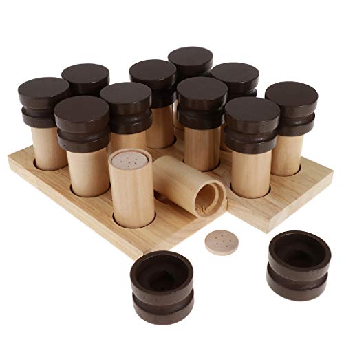 Desconocido Juegos de Montessori Caja de Soporte Material Sensorial Fragancia con Olor Cilindro Botella Madera