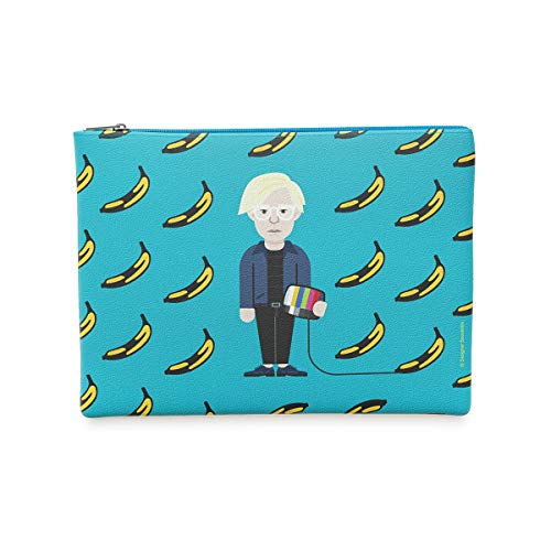 Designer Souvenirs | Bolso de Mano para Mujer con diseño Andy Warhol | Piel Sintética 100% Eco-Friendly | Neceser Portatodo | 22x16,5x1 cm | Colección Pop Art is for Everyone