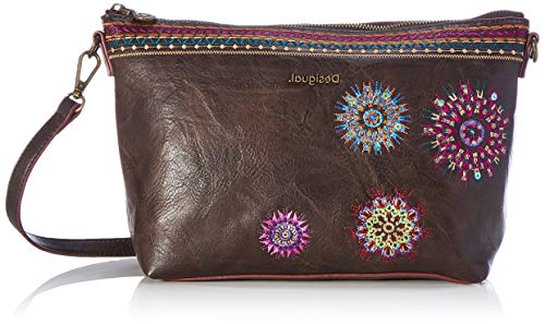 Desigual Accessories-Bolsa de Piel sintética, Cuerpo de Across para Mujer, marrón, U