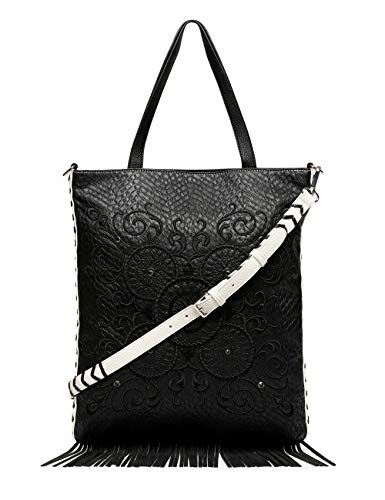 Desigual Bols_Black White Coro - Bolso de asa, color blanco