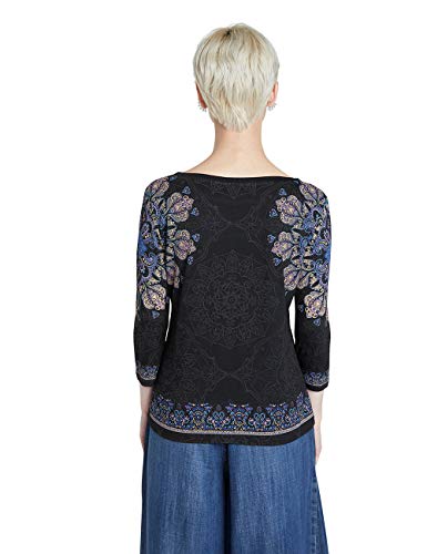 Desigual TS_Cannes Camiseta, Negro, S para Mujer