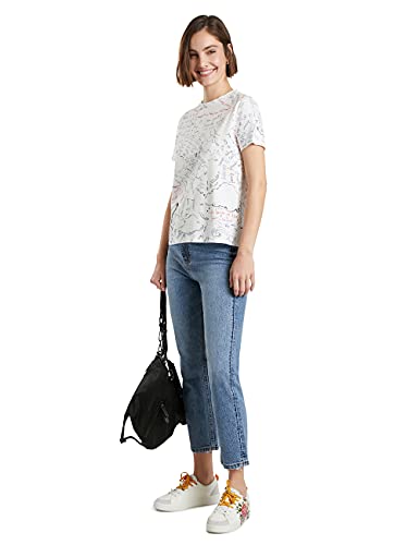 Desigual TS_Elizabeth Fry Camiseta, Blanco, S para Mujer