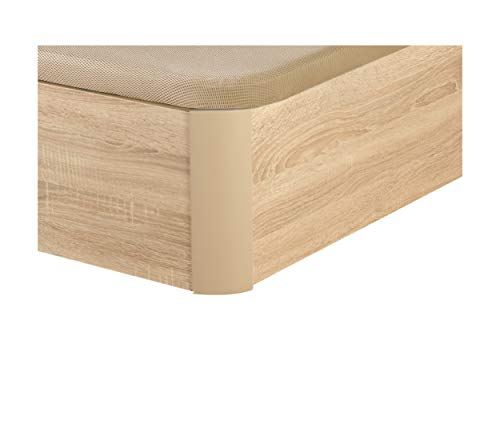 DHOME Canape Abatible Tapizado 3D Grosor 30mm 4 válvulas Maxima Calidad Esquinas canapé Madera (150x190, Roble)