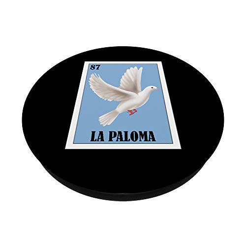 Diseño de Paloma Blanca Española - Lotería Mexicana La Paloma PopSockets PopGrip Intercambiable