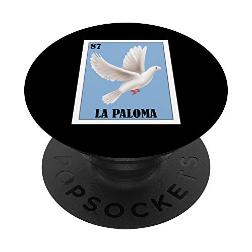 Diseño de Paloma Blanca Española - Lotería Mexicana La Paloma PopSockets PopGrip Intercambiable