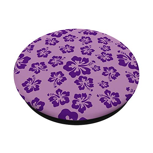 Diseño de patrón de flores de hibisco púrpura con estampado floral tropical PopSockets PopGrip Intercambiable