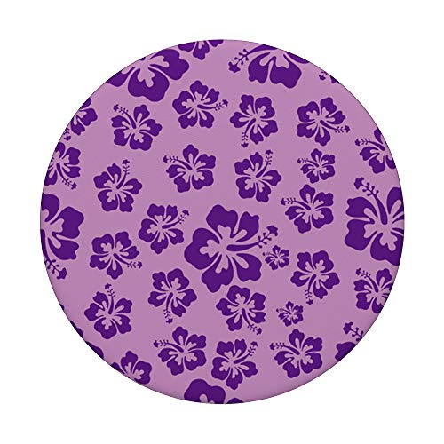 Diseño de patrón de flores de hibisco púrpura con estampado floral tropical PopSockets PopGrip Intercambiable